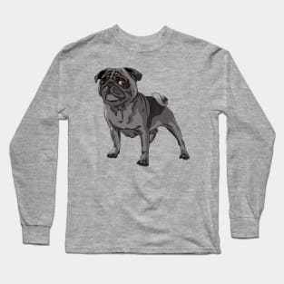 Black pug Dog Long Sleeve T-Shirt